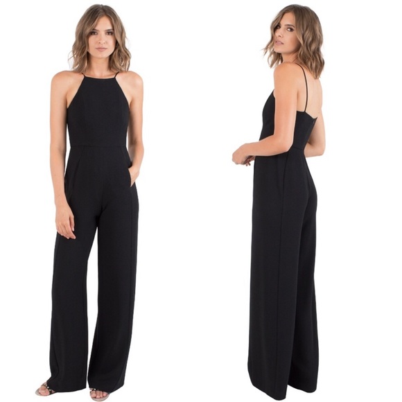 Black Halo Pants - Black Halo Joaquin Wide-Leg Black Jumpsuit Size 0